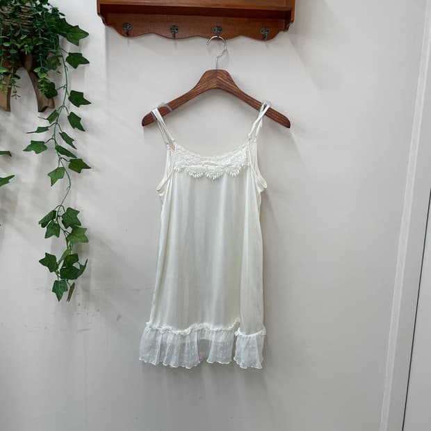 화이트 레이스 도트쉬폰 슬립 원피스 엔젤 페어리 히메갸루