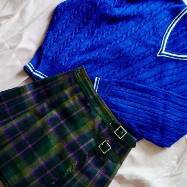 빈티지 프레피룩 코디 세트 