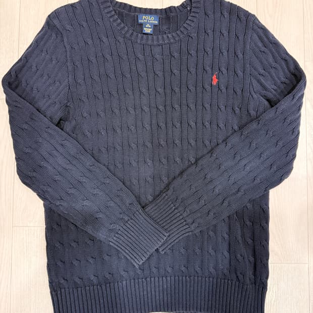 폴로 랄프로렌 네이비 꽈배기 니트 XL