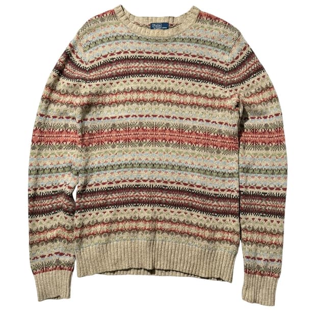 폴로 랄프로렌 페어아일 패턴 라운드 니트