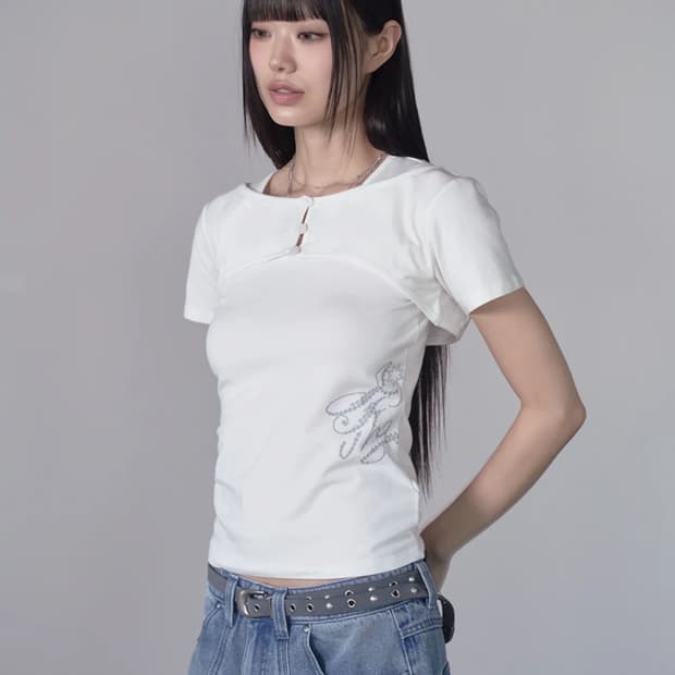 프렌다 BOLERO LAYERED TEE SET WHITE 