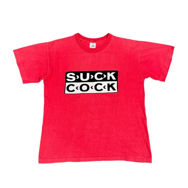빈티지 90s/00s SUB POP 패러디 티셔츠 Suck Cock 