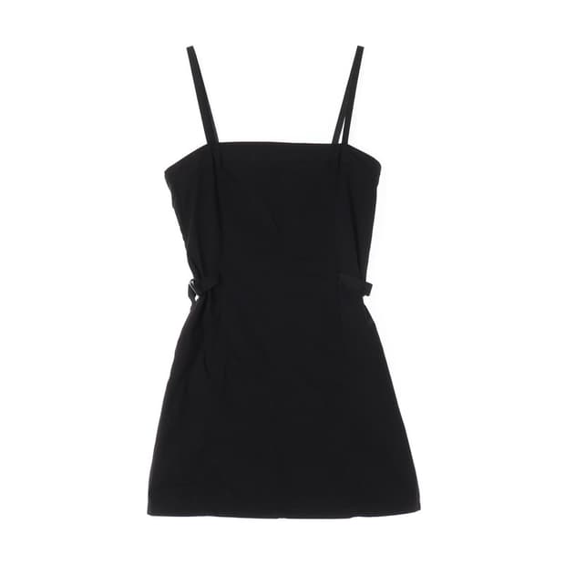 ZARA 블랙 미니멀 스퀘어넥 끈 원피스 XS