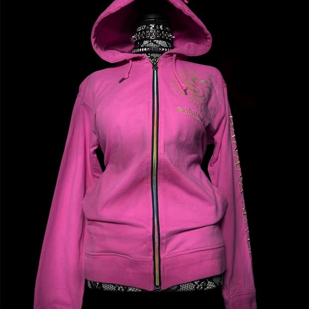 JPN 펑크 핑크 레인보우 지퍼 후드집업