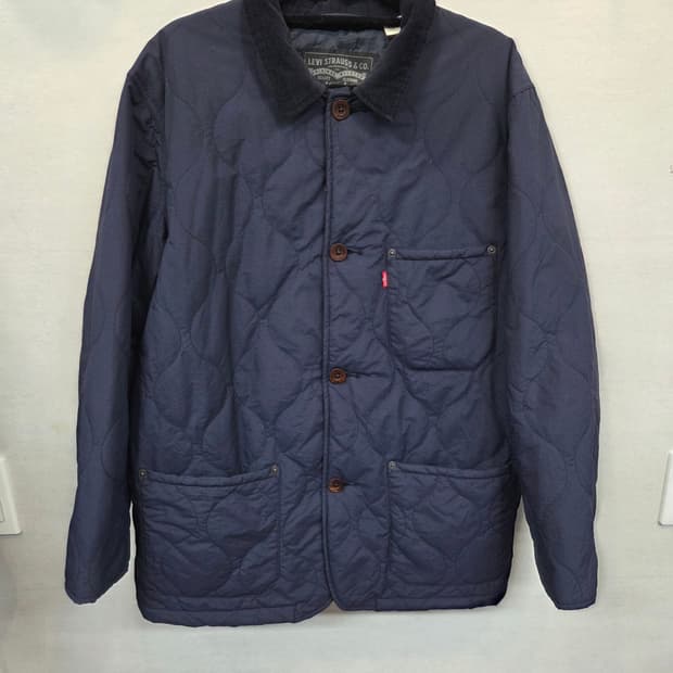 리바이스 퍼텍스 카라 코듀로이 퀄팅 자켓 Lg 다크네이비 