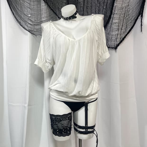 white cubic t-shirt