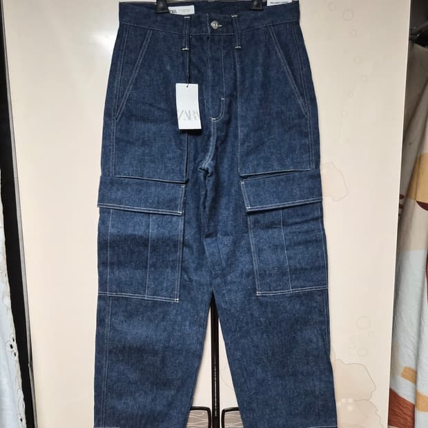 (새상품)자라 데님 카고 팬츠 42 size