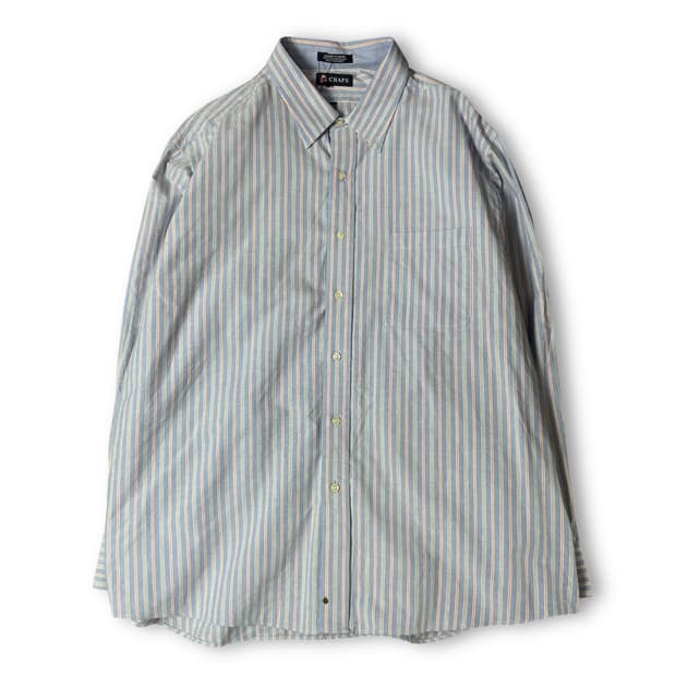 챕스 스카이블루 오렌지 스트라이프 긴팔 셔츠