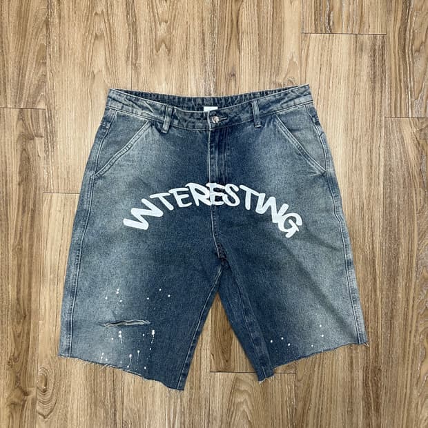 Interesting 버뮤다 컷오프 데님 반바지 34