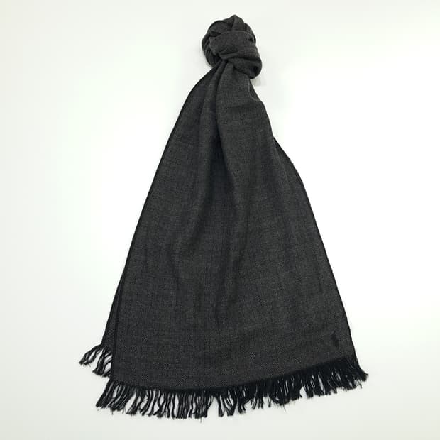 MX183 폴로 랄프로렌 블랙 헤링본 울 스카프 숄 목도리 머플러