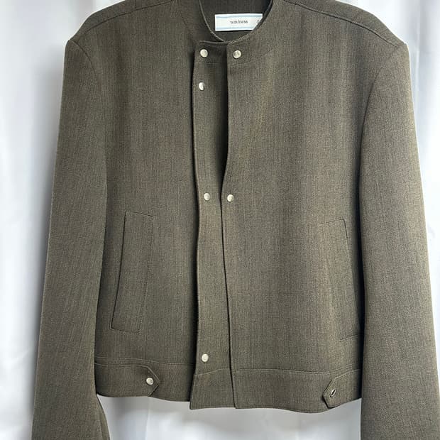 웨이비니스 앱 레이어드 울 레이서 자켓 카키 (1)