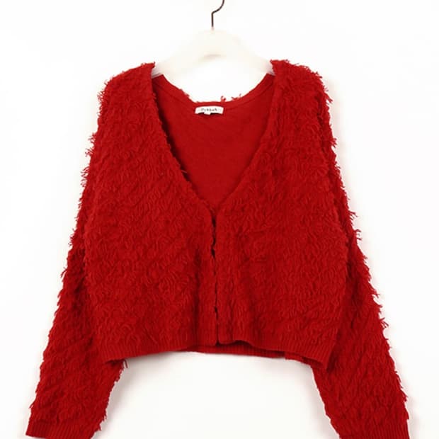 Dukkah 가디건 레드 프린지가디건