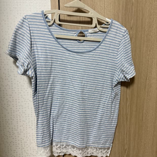 청순 반팔 브이넥 너드 스즈코 하구미 레이어드 카모메산장 빈티지
