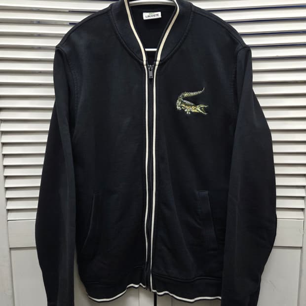 라코스테 빅로고 블루종 자켓