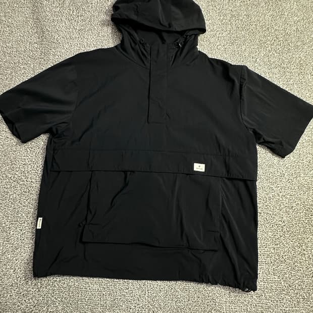 스노우피크 블랙 후드 아노락 반팔 바람막이