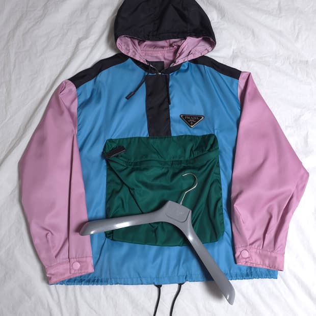 [M] 프라다 개버딘 멀티 컬러블록 아노락 자켓