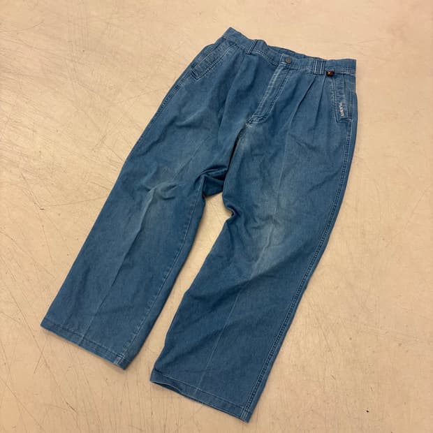 플레이보이 워싱 와이드 데님 팬츠