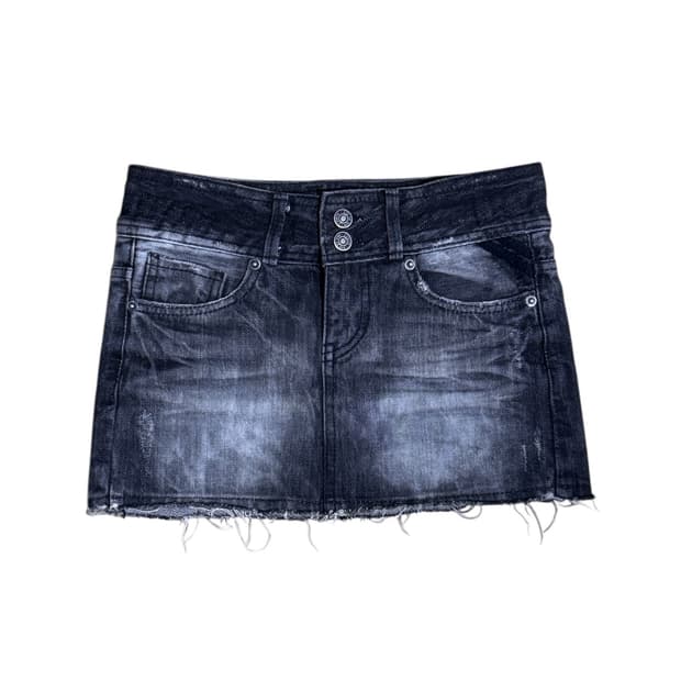 WASHED DENIM SKIRT