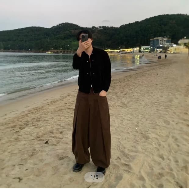 어라이브 핀턱 코튼팬츠