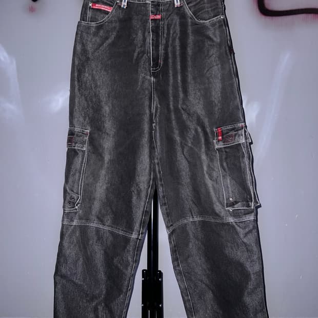 (무료배송) 도그타운 90’S 블랙드래곤 자수 데님팬츠