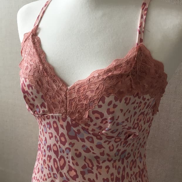 레오파드 레이어드 슬립 원피스