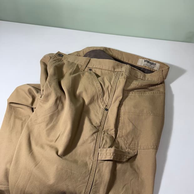 36 랭글러 베이지 레귤러핏 기모 워크 카펜터팬츠