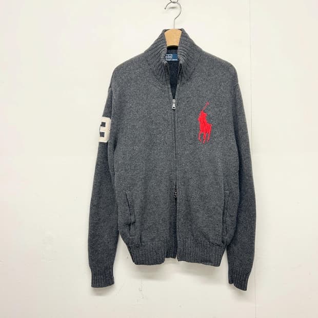 폴로 랄프로렌 그레이 집업 가디건 빅포니