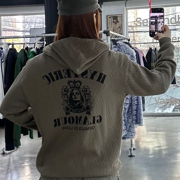 히스테릭글래머 히스걸 Genius Of Love 니트후드집업