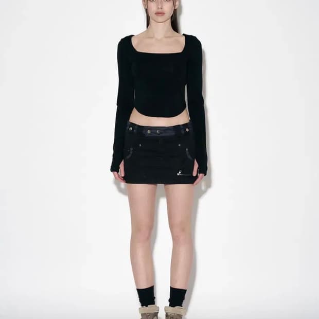 플리즈노팔로우 카밀라 포켓 미니 스커트 블랙