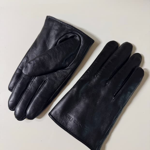 오버듀플레어 램스킨 가죽 장갑 블랙