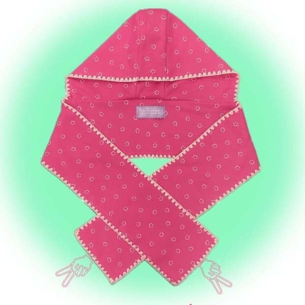 민지에나 스마일 머플러 핑크