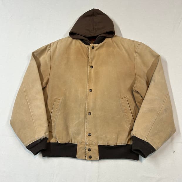 L) MULESKINS USA 덕 캔버스 봄버 후드 자켓