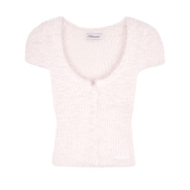 클리시어 kleesier Cotton candy fur cardigan