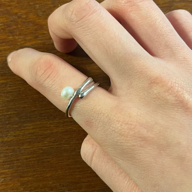 새상품 여성 신주 진주알 반지 