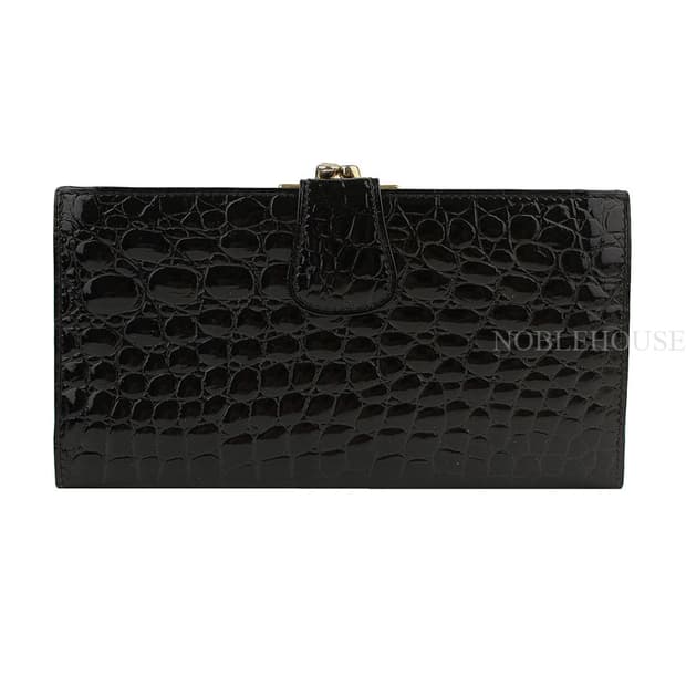 ARAPER 블랙 유광 와니 금장 장지갑
