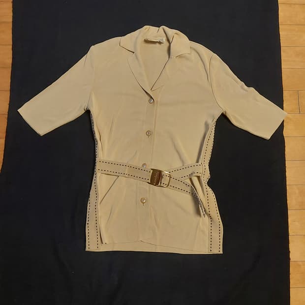 살바토레 페레가모 니트 벨트가디건 빈티지