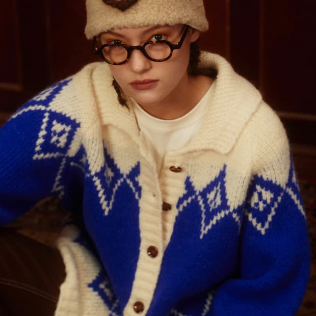 그린버터 Alpaca Dia Jacquard Cardigan