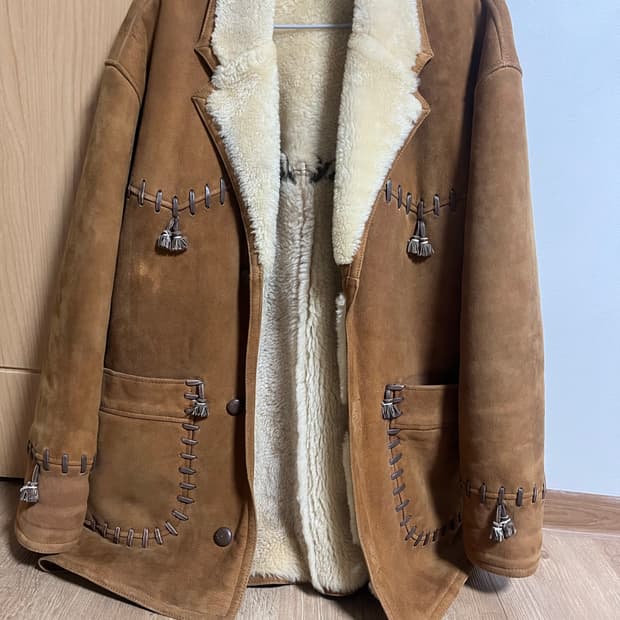 빈티지 스웨이드 프린지 웨스턴 코트 자켓