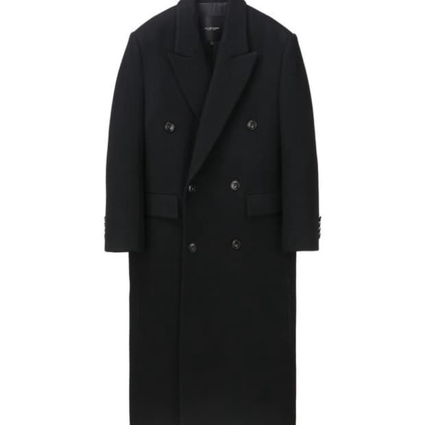 질스튜어트 뉴욕 24fw 불랙 오버핏 울블렌드 대디 코트