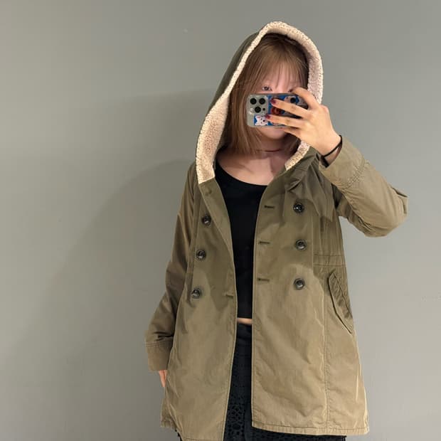 double button big hood jumper