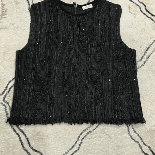 브루넬로 쿠치넬리 여성 캐시미어 스펭글 베스트 XL