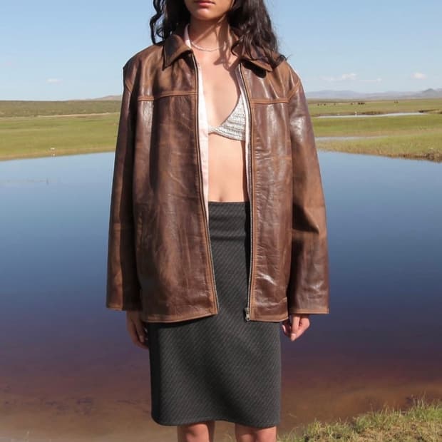 누아누 Marsa Distressed Leather Jacket 