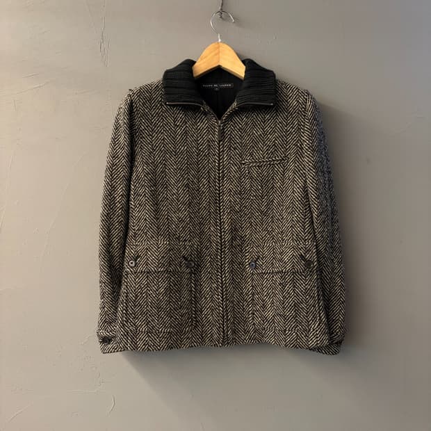 랄프로렌 재팬 헤링본 울 집업 자켓 (M)