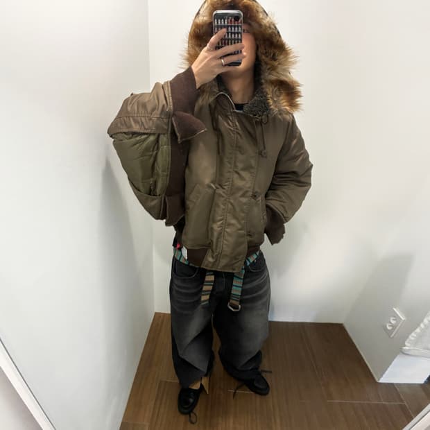 Mihara Yasuhiro Fur Hood Bomber Jacket