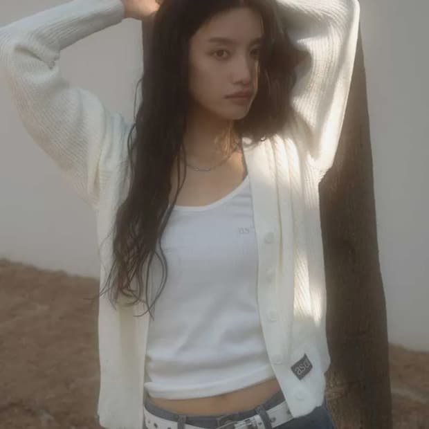 애즈온 BAILEY SUMMER CARDIGAN 흰색