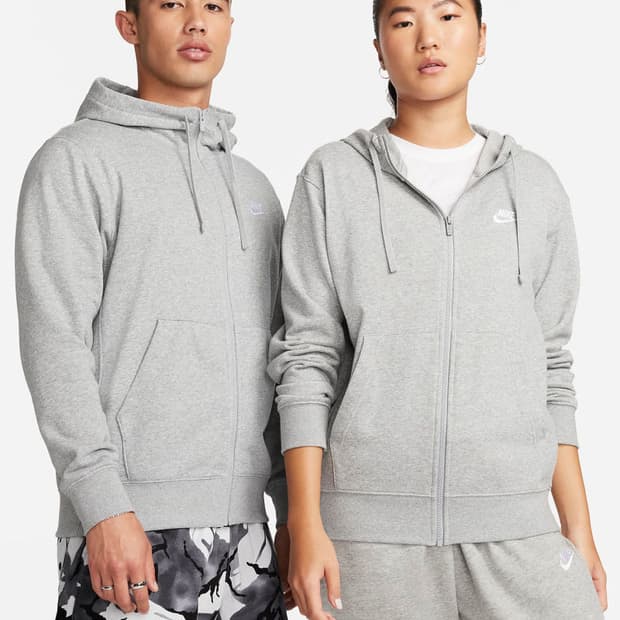 [XL] 나이키 NSW 클럽 풀 집 후드 그레이 헤더