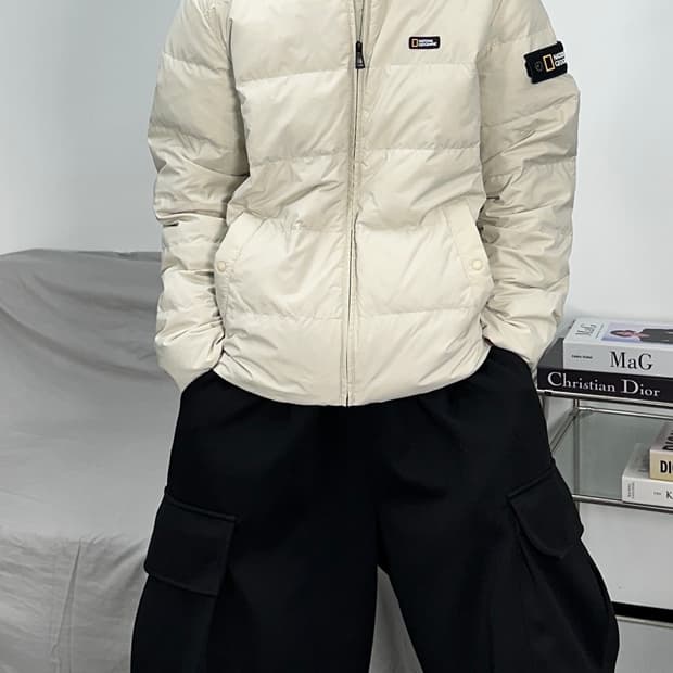 네셔널 지오그래픽 와펜 덕다운 경량패딩 M