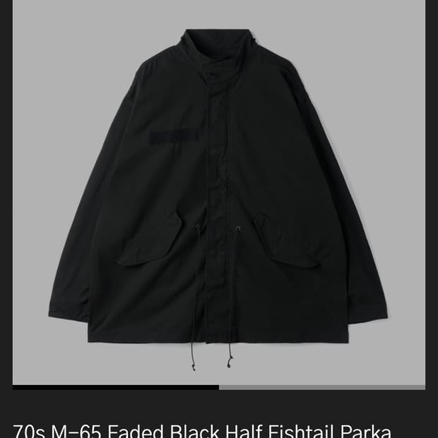 HTAE(에이치태) 하프 피쉬테일 파카 페이디드 블랙