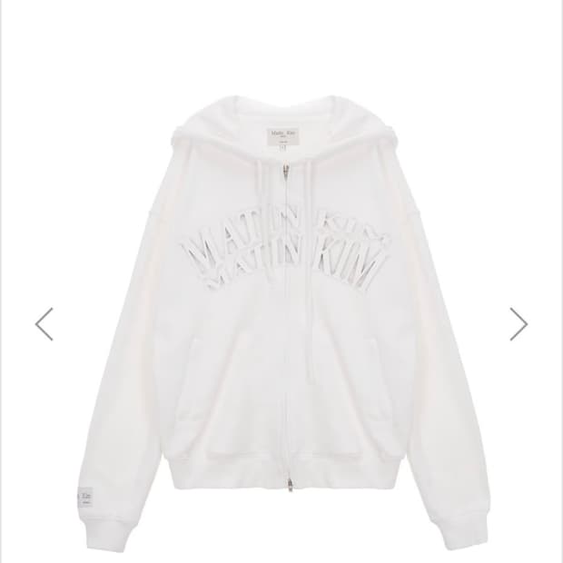 마뗑킴 크레센도 후드집업 화이트 더보이즈 선우