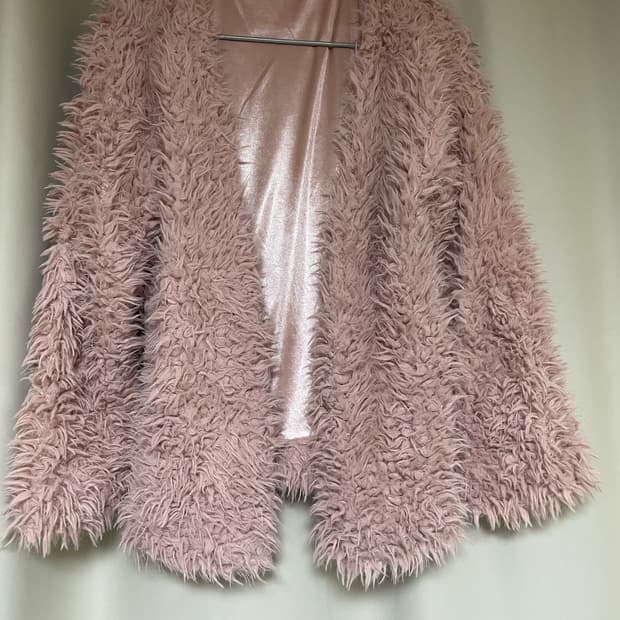 빈티지 핑크 퍼가디건